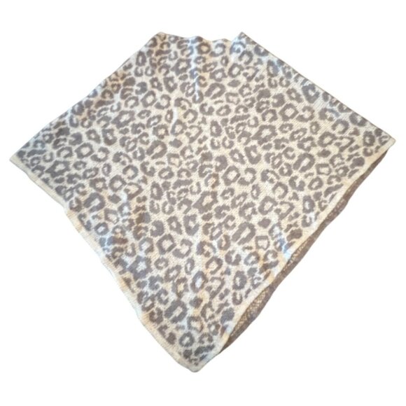Nardi & Tagliaferri Leopard Print Poncho One Size Acrylic Mohair Wool Blend Made - Picture 6 of 7